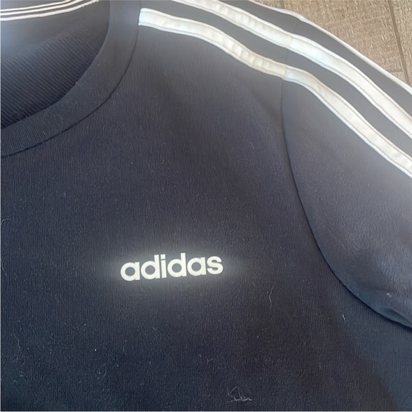 Adidas 3-Stripe Black and White Crewneck Sweatshirt Size Medium. - Picture 3 of 6